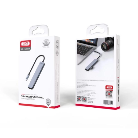 XO HUB008 USB Type-C Multi-hub 7in1 - Image 3