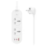 XO WL31 Produžni kabl sa zaštitom 2 utičnica 2xType-C 1xUSB 30W 1,5m