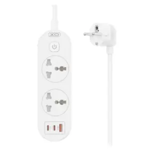 XO WL31 Produžni kabl sa zaštitom 2 utičnica 2xType-C 1xUSB 30W 1,5m