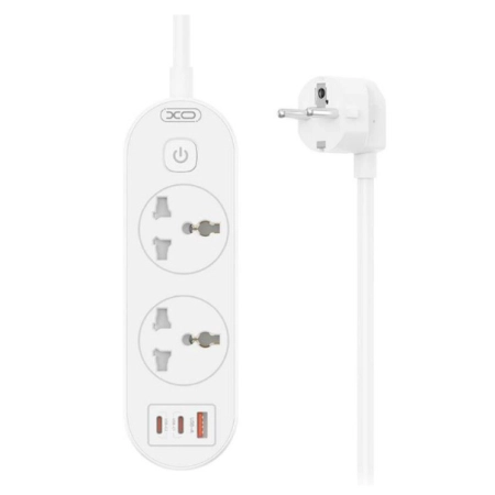 XO WL31 Produžni kabl sa zaštitom 2 utičnica 2xType-C 1xUSB 30W 1,5m