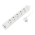 LogiLink Produžni kabl sa zaštitom 5 utičnice, 1X USB- A, 1X USB- C 1.5m LPS280U
