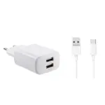 XO L109 Dual USB 2.4A Charger + Type-C cable
