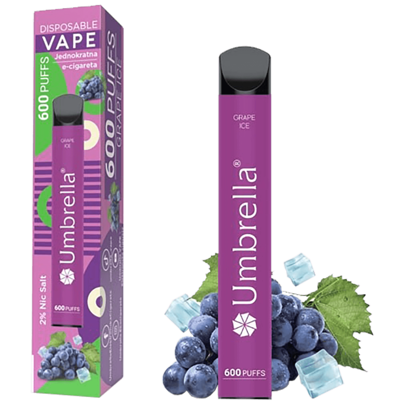 600 Puffs Grape Ice 20mg