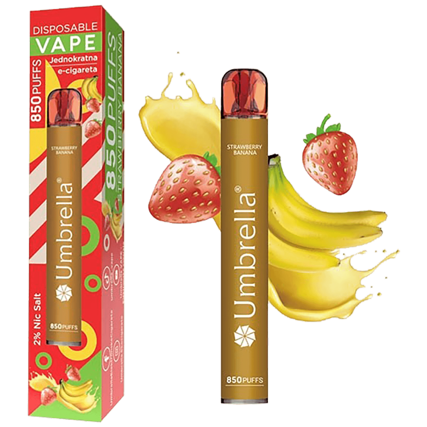 850 Puffs Strawberry Banana 20 mg