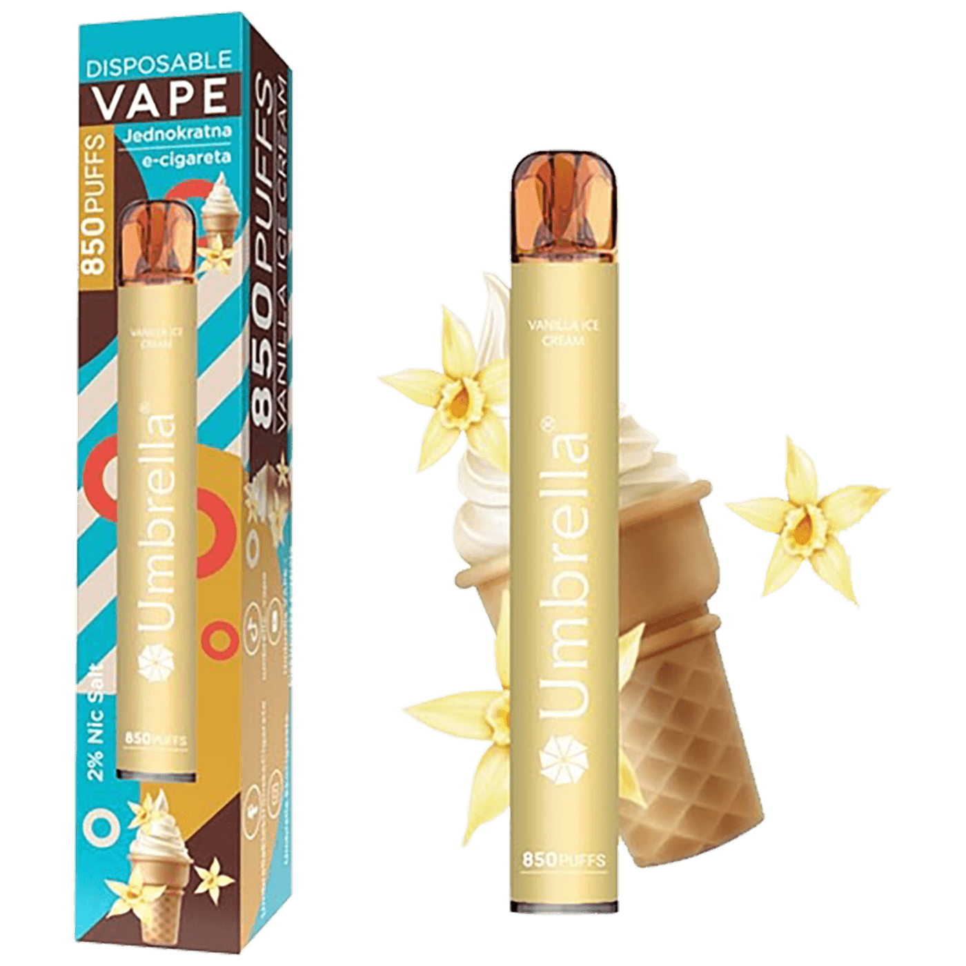 850 Puffs Vanilla Ice Cream 20 mg