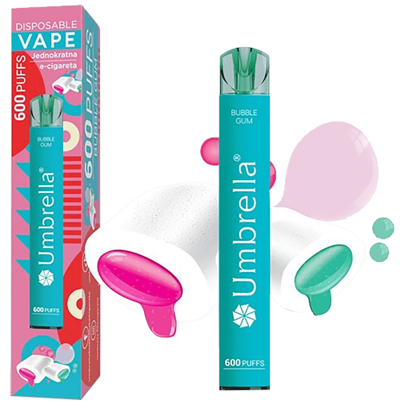 600 Puffs Bubble Gum 20mg