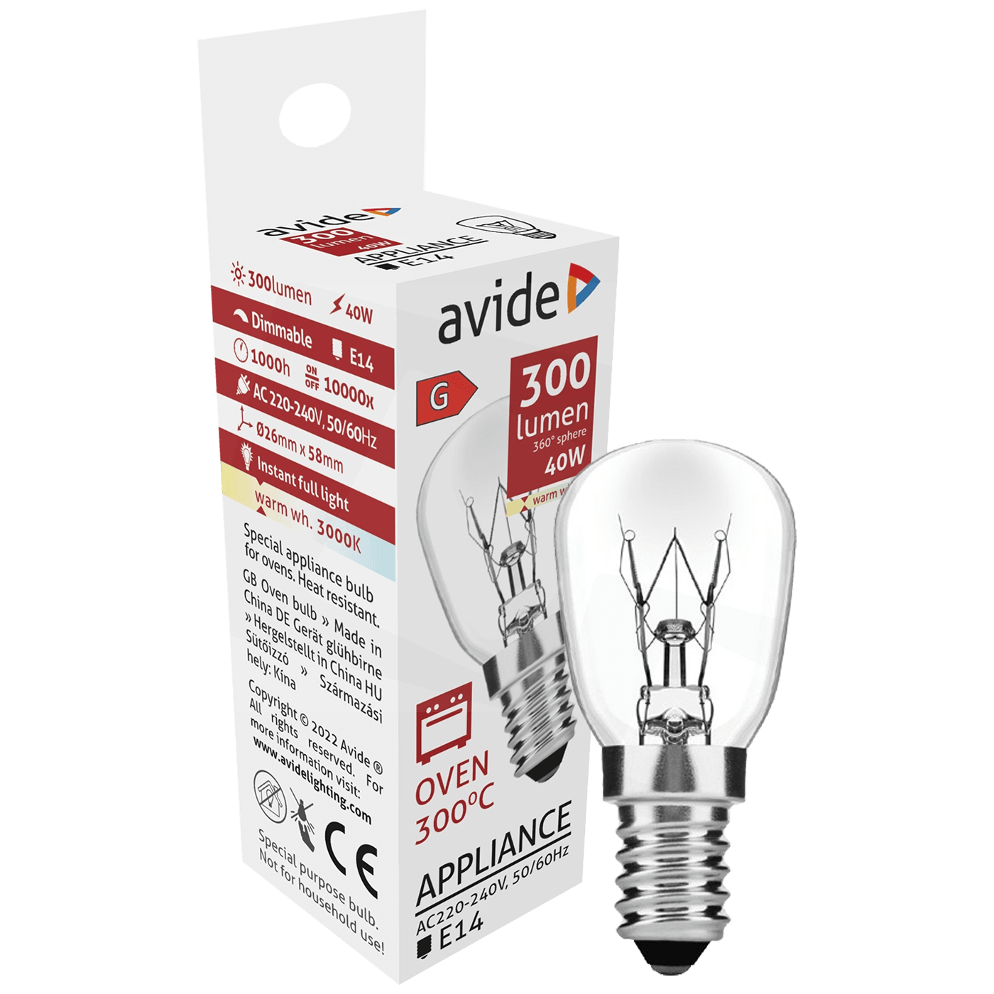 Oven 300 °C bulb 40W E14
