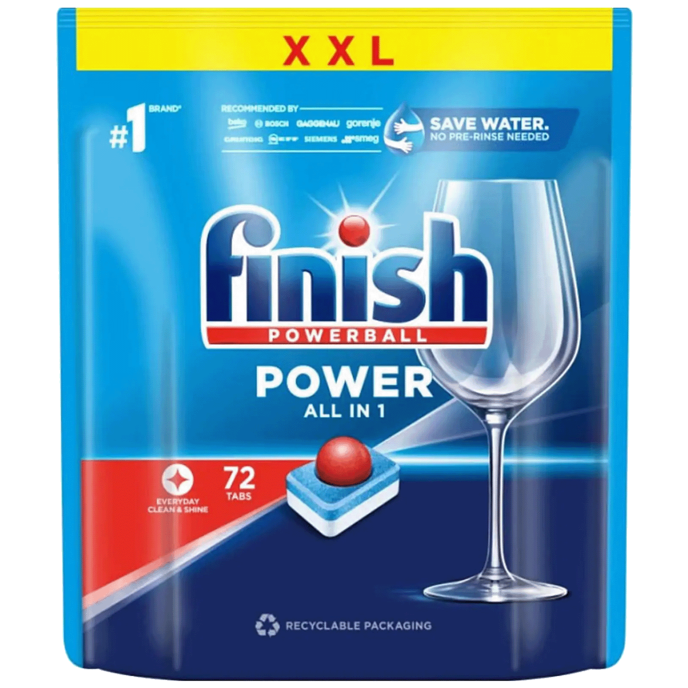 Finish Power all in one, 72 pcs