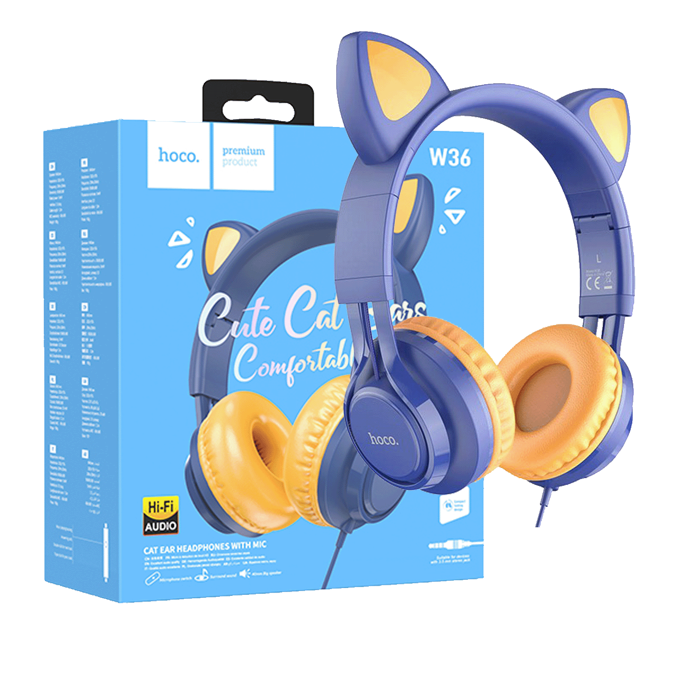 W36 Cat ear, midnight blue
