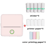 X6 Mini Printer,set,Bluetooth,Pink