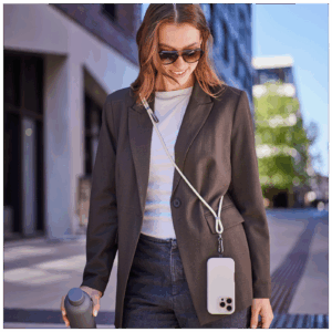 Cell Phone Charging Lanyard Beige