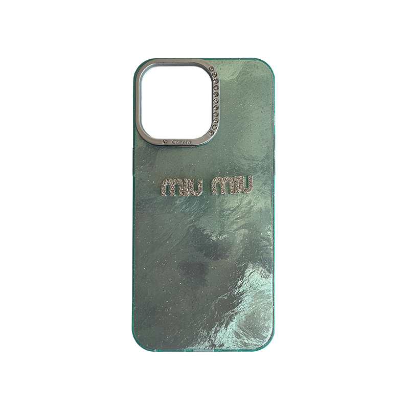 Glitter MiuMiu iPhone 15 Pro Max Zelena