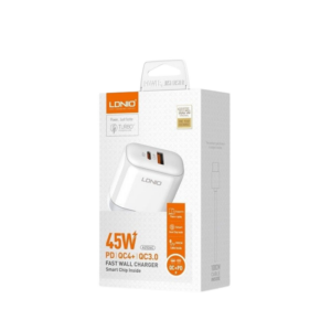 Kucni punjac LDNIO A2526C 45W PD + (QC4+ | QC3.0) (USB-A + USB-C) kabal type-C - lightning