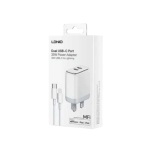 MFi Kucni punjac LDNIO A2528M 35W PD (2xUSB-C) kabal iPhone
