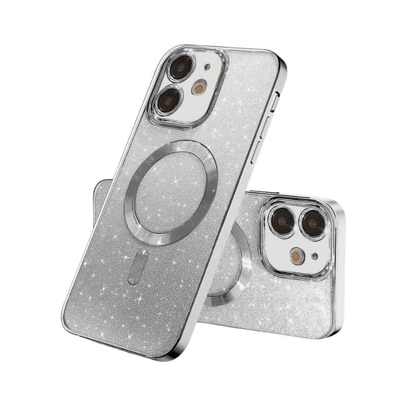 MagSafe glitter maskica iPhone 13 Pro Silver