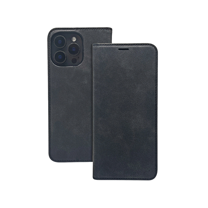 Preklopna futrola Suede iPhone 15 Black