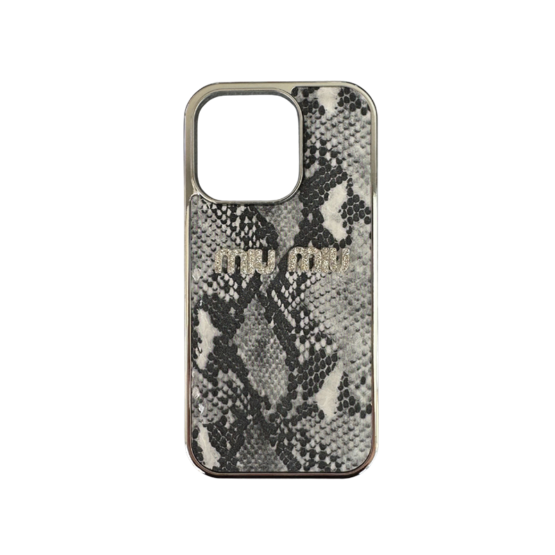 Shine MiuMiu maskica iPhone 16 Pro Siva