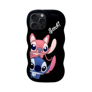 Silikonska maska Stitch iPhone 15 Crna