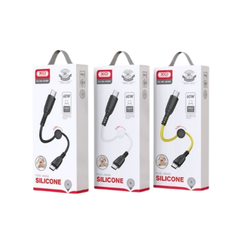 USB kabal XO NB-Q248B USB-C to USB-C 60W 25cm Yellow